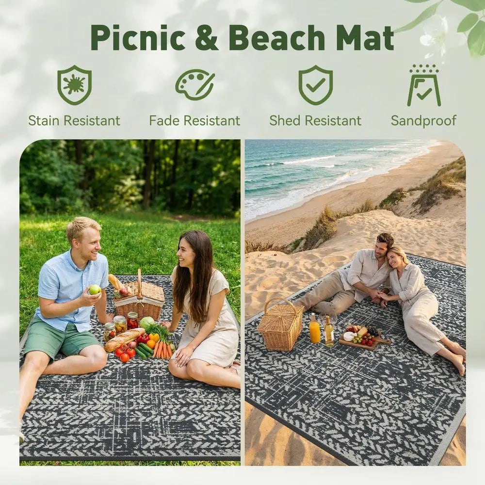 Waterproof Outdoor Patio Rug Mat Anti Slip For RV Deck