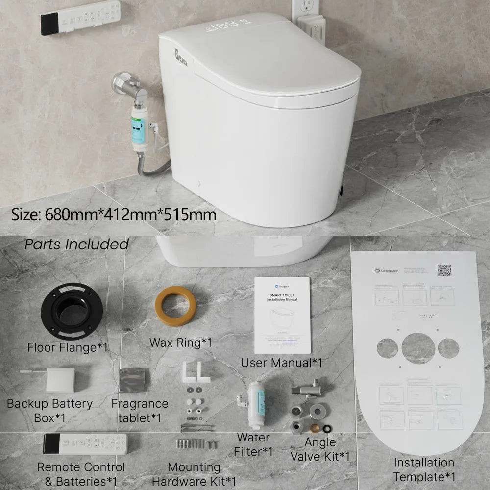 New Japanese Style Smart Toilet with Bidet for Home For Modern Bathroom Integrated Toilet Warm Wash Cleaning Intelligent Toilets