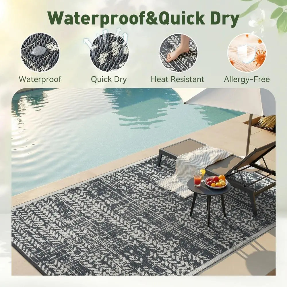 Waterproof Outdoor Patio Rug Mat For Deck Balcony Backyard
