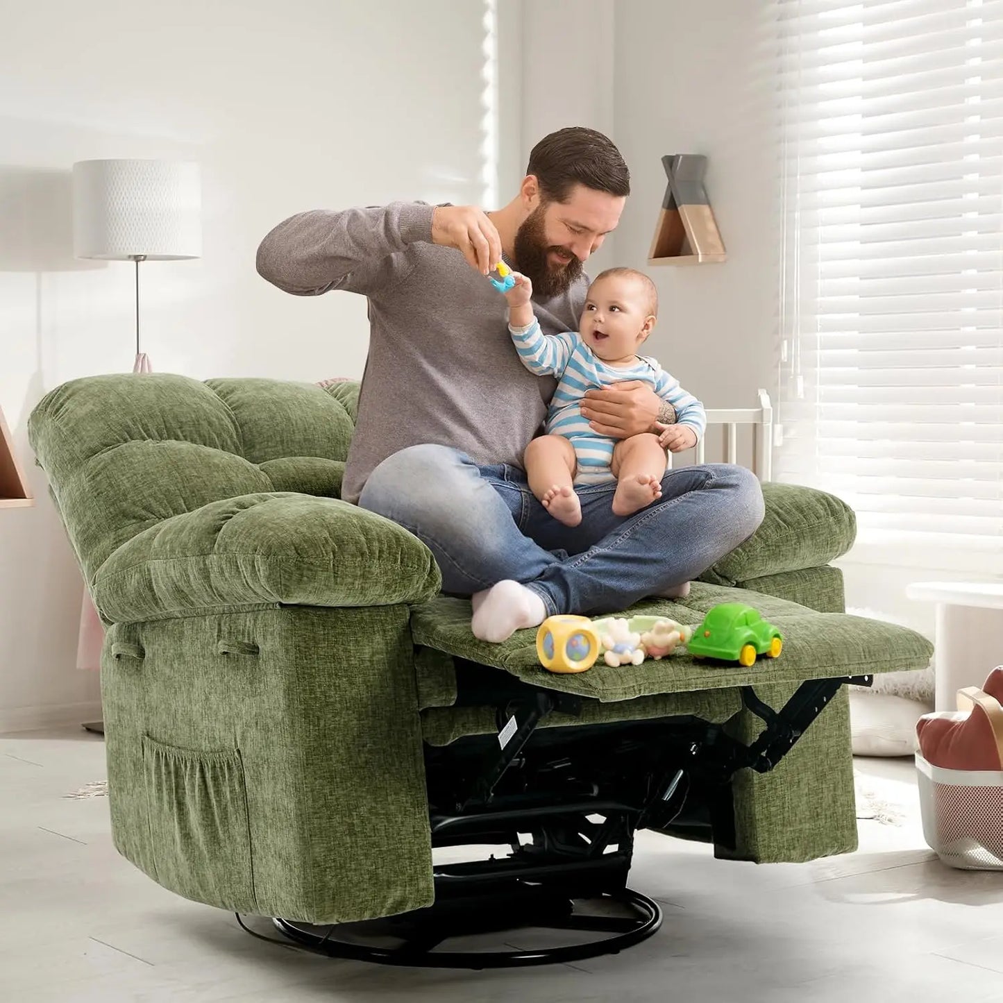 HiMISS Rocker Recliner Chair For Adults Manual Glider Sofa