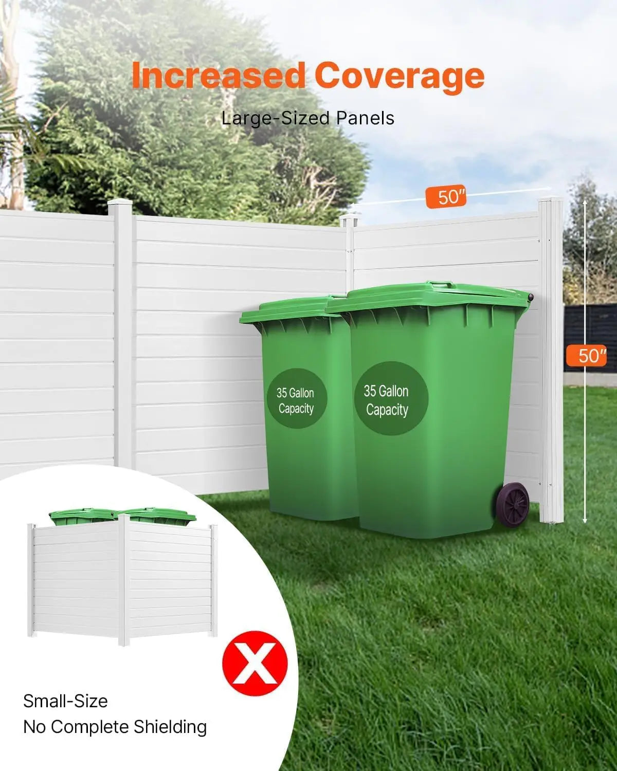 XMSJ Outdoor Privacy Screen Three-Panel Pool Equipment Enclosure