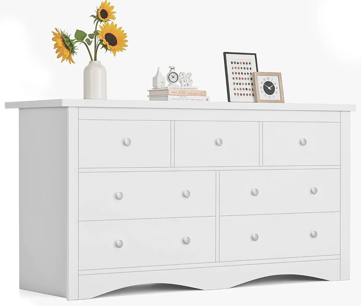 Furmax Dresser for Bedroom 7 Wood Dresser Chest of Drawers TV up to 65 inch TV Stand Storage Chest Drawers Hallway Entryway