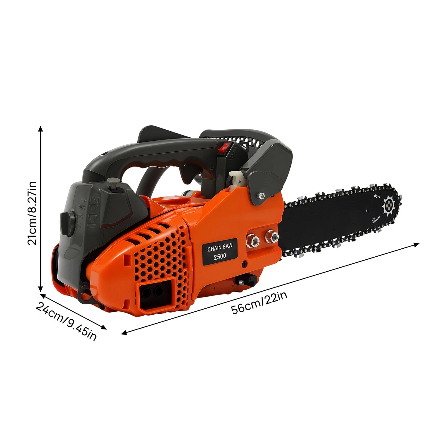 25.4cc 2-Cycle Gas Powered Chainsaw 11.8-inch Guide Bar 900W Gasoline Power Chain Saws Tree Cutting Trimming Log 1.22hp