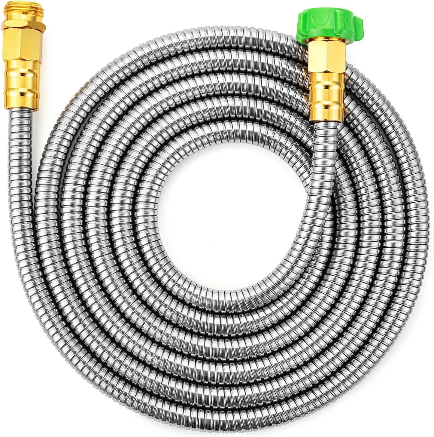 UNCO- Metal Garden Hose, 10 Feet Stainless Steel No Kink, Durable Flexible | Water Hose for Garden, Yard, Outdoor Watering and C