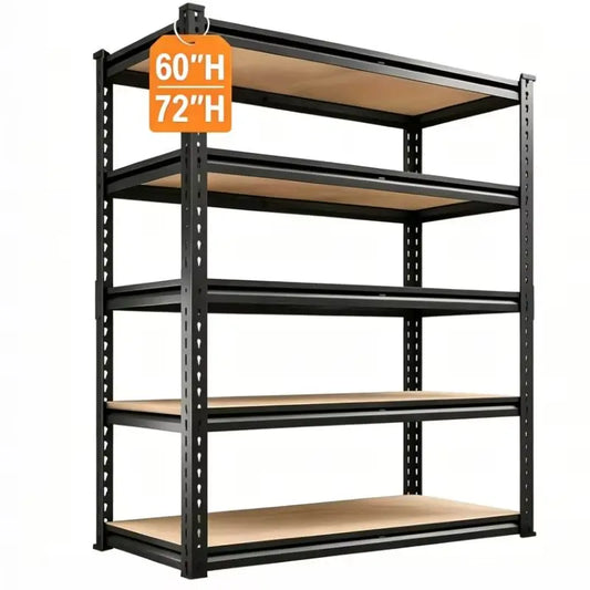 72"/60"H Garage Shelving Storage Shelves 5-Tier, 2000LBS Capacity Heavy Duty Adjustable Storage Shelve for Closet, Pantry & Garage Organization, Easy Assembly Required, Adjustable Height
