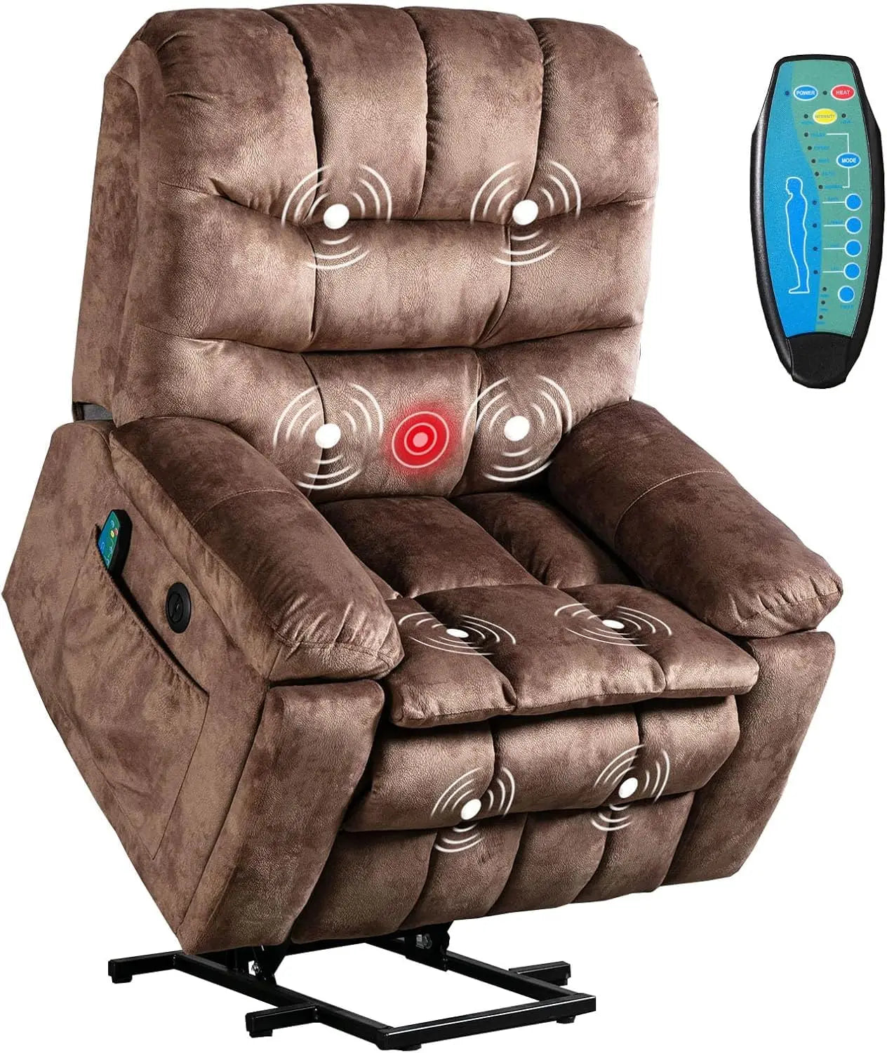 Large Power Lift Recliner with Massage and Heat for Elderly, Heavy Duty & Safety Motion Reclining Mechanism,, Customized