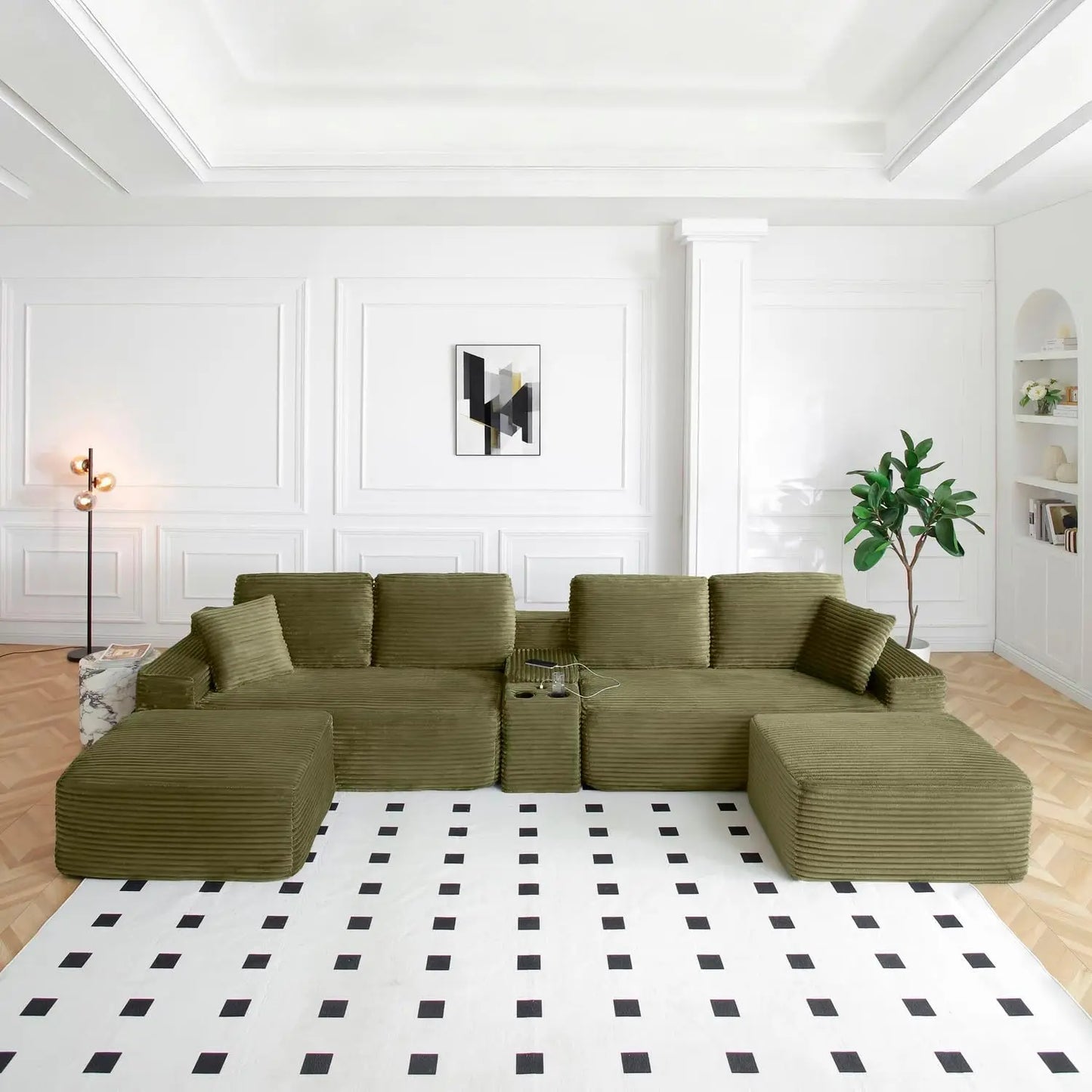 Modular Sectional Sofa U Shaped With Double Chaise